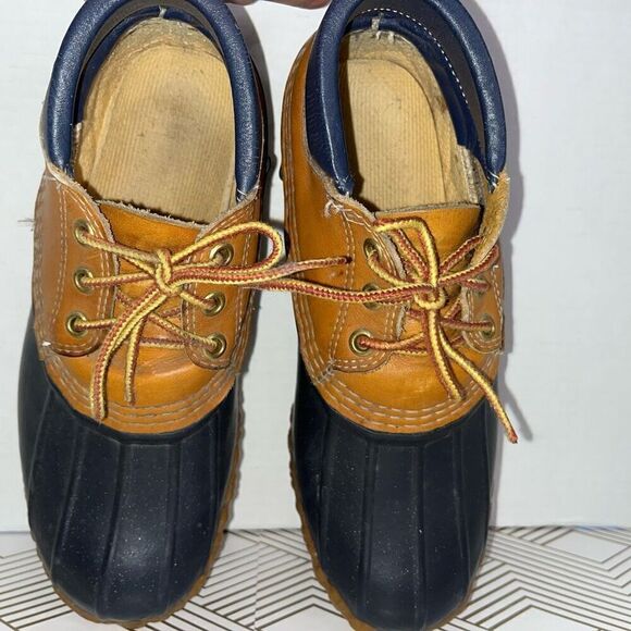 VTG LL Bean Women’s Size 7‎ Maine Hunting Shoes Low Top Duck Leather Work Boots - Picture 6 of 8